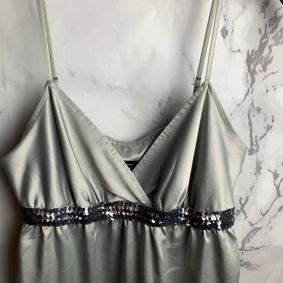 Express Silver Sequin Tank Top - Picture 2 of 7